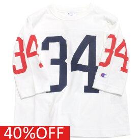 【チャンピオン/キッズ/Champion/子供服】 セール 【20%OFF】 あす楽 FOORBALL T（7分袖） ホワイト(10)