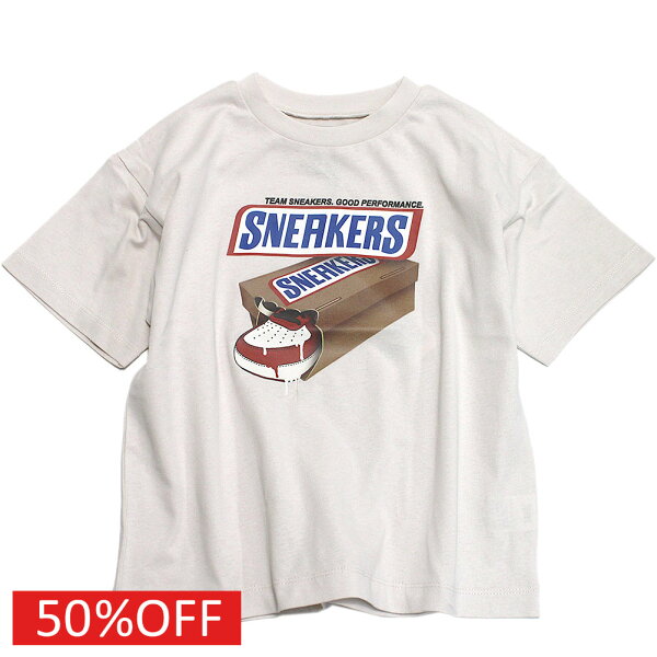 【オーシャンアンドグラウンド/子供服/キッズ/ジュニア/ocean＆ground/アウトレット/OUTLET/SALE】  セール 【50%OFF】  CCOKIE＆SNEAKERSプリントTシャツ グレージュ(GE)