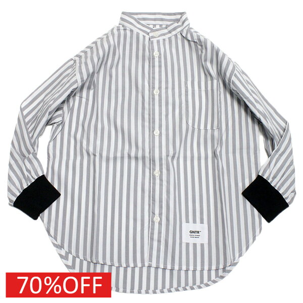【子供服 ジュニア 親子 GENERATOR ジェネレーター アウトレット セール】  セール 【70%OFF】  バンドカラーシャツ グレー(GY)