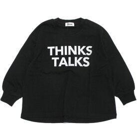 【子供服 ジュニア 親子 GENERATOR ジェネレーター】 あす楽 THINKS TALKS L/S Tシャツ ブラック(BK)