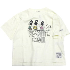 【エフオーキッズ F.O.KIDS】 あす楽 PEANUTSコラボ ガーメントダイTシャツ キナリ(KN)