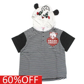 【グラグラ/GRANDGROUND/子供服/キッズ/女の子】 セール 【50%OFF】 あす楽 なりきりフードTシャツ ブラック(3)