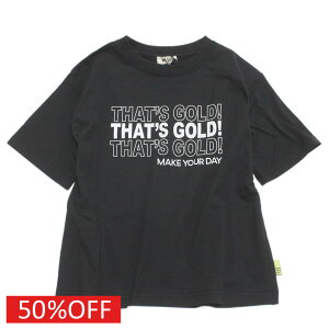 【子供服/makeyourday/メイクユアデイ】 セール 【50%OFF】 3レンロゴTシャツ ブラック(BK)