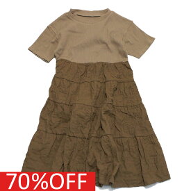 【アンパサンド/子ども服/ampersand/子供服/ベビー/出産祝い】 セール 【60%OFF】 あす楽 ドッキングティアードワンピース ブラウン