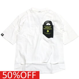 【JEANS.B/ジーンズベー/子供服】 セール 【50%OFF】 あす楽 レコードラウンドスリットTシャツ オフホワイト