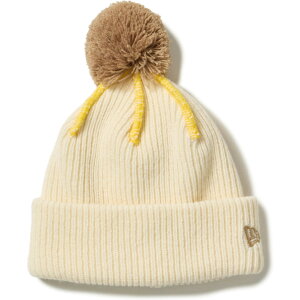 yj[G@LbY/NEW ERA KIDS/Xqz YOUTH OWHT POM PON KNIT CAP x[W