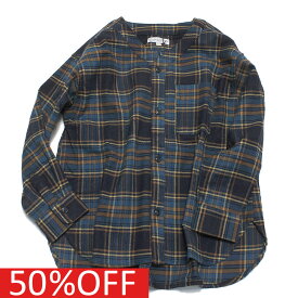 【オーシャンアンドグラウンド/子供服/ベビー/キッズ/ジュニア/ocean&amp;ground】 セール 【50%OFF】 あす楽 チェックカーディガンシャツ ネイビー(NV)