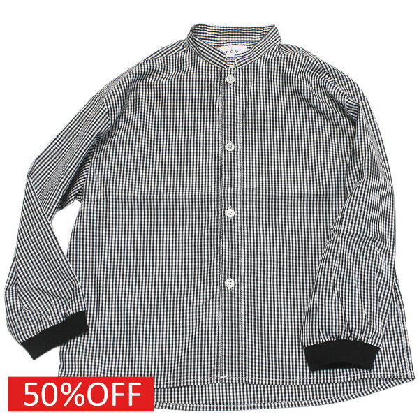【子供服 フォブ FOV キッズ】  セール 【50%OFF】  ギンガムチェックシャツ ブラック(BK)