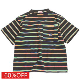 【ミニマル minimal キッズ服 SDGs 子供服 アウトドア 】 セール 【50%OFF】 マルチボーダーTシャツ チャコール(81)