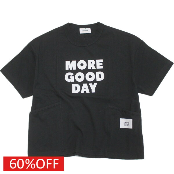 【子供服 ジュニア 親子 GENERATOR ジェネレーター アウトレット セール】  セール 【60%OFF】  ポケット Tシャツ ブラック(BK)