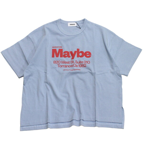 【子供服 ジュニア 親子 GENERATOR ジェネレーター】  Maybe Tシャツ サックス(SA)