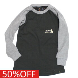 【クリフメイヤー KRIFF MAYER/KRIFFMAYER KIDS クリフメイヤーキッズ 子供服 ジュニア】 セール 【50%OFF】 あす楽 サーマルラグランプリントT チャコール(17)