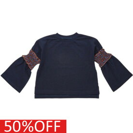 【オーシャンアンドグラウンド/子供服/ベビー/キッズ/ジュニア/ocean&amp;ground】 セール 【50%OFF】 あす楽 フリルスリーブTシャツ ネイビー(NV)