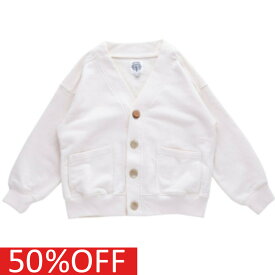 【オーシャンアンドグラウンド/子供服/ベビー/キッズ/ジュニア/ocean&amp;ground】 セール 【50%OFF】 あす楽 モチーフボタンVネックカーディガン アイボリー(IV)