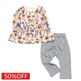 【マルーク 子供服 maarook 女の子 親子 ガールス ベビー ベビーギフト】 セール 【30%OFF】 コスモスふわかる裏毛babyセット オレンジ系(36)