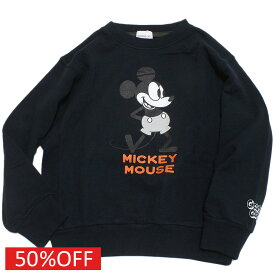 【グルーヴィーカラーズ groovy colors ジュニア 子供服】 セール 【50%OFF】 ウラケ MICKEY MOUSE スウェット 4NV紺