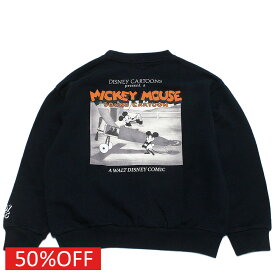 【グルーヴィーカラーズ groovy colors ジュニア 子供服】 セール 【50%OFF】 ウラケ MICKEY MOUSE FILM スウェット 4NV紺