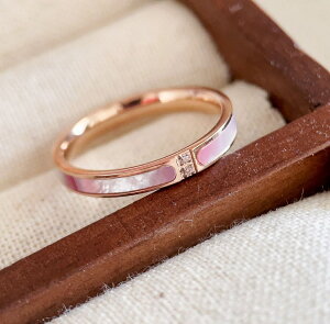 つけっぱなしOK リング 指輪 ステンレス 天然 ピンク 貝殻 シエル ring 金属アレルギー対応 さびない K18 大人可愛い レディース人気 おしゃれ 重ね付け 20代 30代 40代 50代 CICI