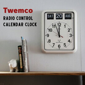 あす楽 送料無料 ディテール DETAIL トゥエンコ ラジオ コントロール カレンダー クロック Twemco Radio Control Calendar Clock RC-12A 492WH 電波時計パタパタ時計 壁掛け時計 カレンダー付 レトロ 映画