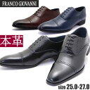 希少色 ネイビー ワイン 本革 ストレートチップ メダリオン ビジネスシューズFRANCO GIOVANNI(フランコジョバンニ)No2302