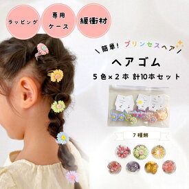 ヘアアクセサリー キッズ セット ケース付き ヘアゴム 1000円ポッキリ 10本セット ミニゴム ベビー かわいい おしゃれ 髪留め 髪飾り 子ども こども 子供 女の子 誕生日 ギフト プレゼント リボン ハート 花