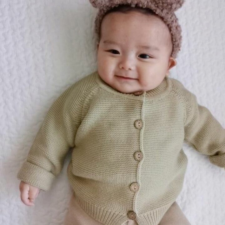 楽天市場 3color カーディガン ニット トップス 男の子 女の子 上着 冬 春 秋 夏 子供 赤ちゃん こども 子供服 キッズ ベビー服 出産祝い プレゼント 60 70 80 90 100 かわいい おしゃれ 無地 シンプル くすみカラー 新生児 乳児 子ども