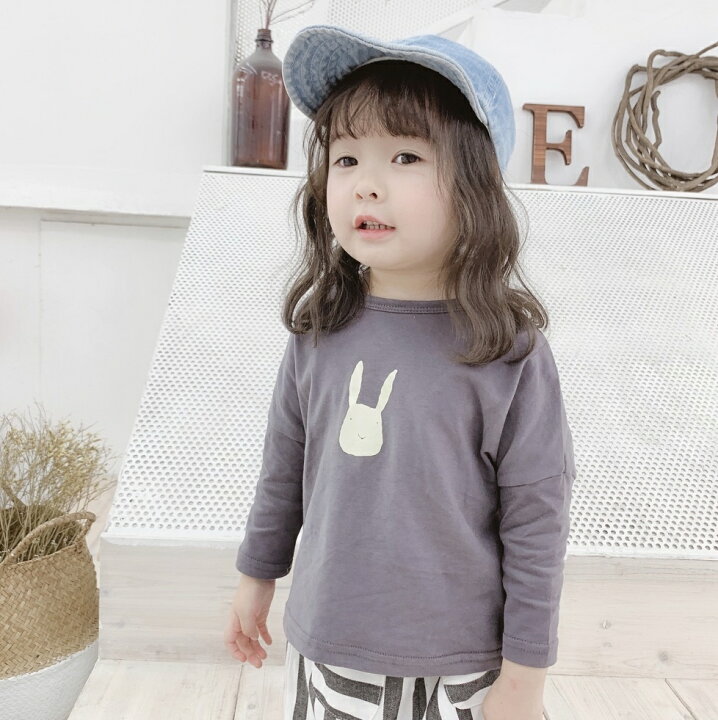 楽天市場 長袖 Tシャツ Tシャツ うさぎ 女の子 男の子 子供 子供服 キッズ キッズ服 おしゃれ シンプル 園服 お出かけ こども 子ども 幼児 ギフト プレゼント 80 90 100 110 1 Lua Citron
