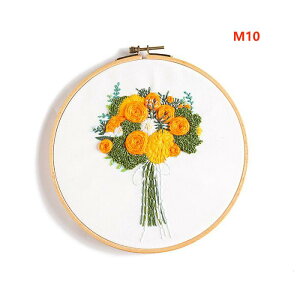 刺繍キッ DIY 内径 20cm ししゅうキット 刺しゅう クロスステッチ 手作り クロスステッチ 花柄 図案 バラ 手芸キット フランス刺繍糸 針 サンプラー 刺繍枠付き 簡単 立体パンジーの花柄