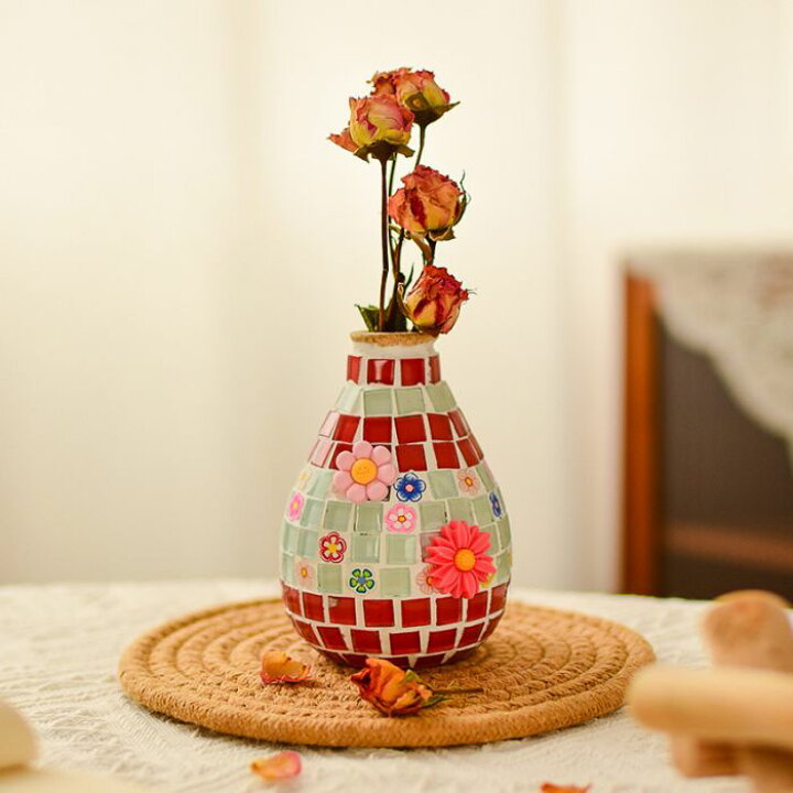 楽天市場】モザイクタイル 花瓶 モザイクキット DIY 手作り モザイク 