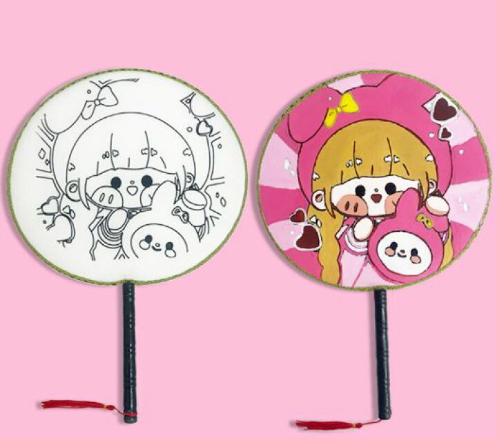 楽天市場】団扇 うちわ デジタル油絵 24cm diy 装飾 絵画 手塗油絵 