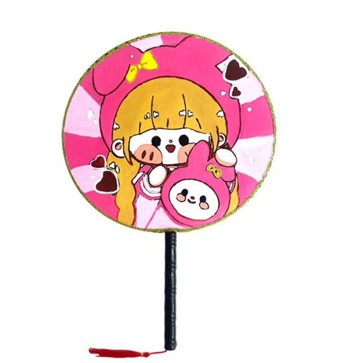 楽天市場】団扇 うちわ デジタル油絵 24cm diy 装飾 絵画 手塗油絵 