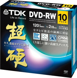 TDK �^��pDVD-RW CPRM�Ή� 1-2�{���Ή� �z���C�g���C�h�v�����^�u�� �L�Y��w�䃈�S���ɋ����X�[�p�[�n�[�h�R�[�g�E�f�B�X�N �u���d�v�V���[�Y 10���p�b�N DRW120HCDPWA10A