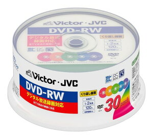 �r�N�^�[ �f���pDVD-RW �f�W�^���^��Ή� 2�{�� �J���[�~�b�N�X 30�� VD-W120P30X