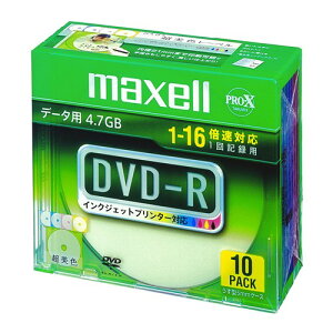 maxell �f�[�^�p DVD-R 4.7GB 16�{���Ή� �C���N�W�F�b�g�v�����^�Ή��J���[�~�b�N�X(���C�h���) 10�� 5mm�P�[�X�� DR47WPMD.S1P10S A