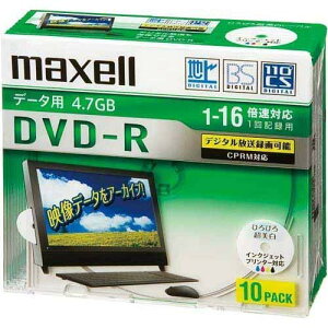 maxell �f�[�^�p CPRM�Ή�DVD-R 4.7GB 16�{���Ή� �C���N�W�F�b�g�v�����^�Ή��z���C�g(���C�h���) 10�� 5mm�P�[�X�� DRD47WPD.10S