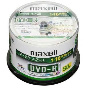 maxell �f�[�^�p DVD-R 16�{���Ή� �v�����^�u�� �z���C�g 50���� DR47PTWD.50SP