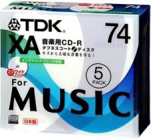 TDK CD-R���y�p 74���z���C�g�v�����^�u��5���p�b�N [CD-RXA74PWX5S]