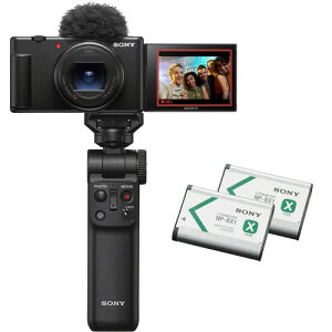 SONY(�\�j�[) �R���p�N�g�f�W�^���J���� VLOGCAM Vlog�p�J���� ZV-1II �V���[�e�B���O�O���b�v�L�b�g(�����O���b�v:GP-VPT2BT�u���b�N�A�o�b�e���[�p�b�N+1��) �E�B���h�X�N���[���t�� 18-50mm F1.8-4.0