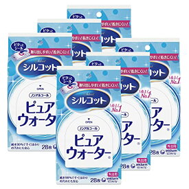 【まとめ買い】シルコット ピュアウォーターウェットティッシュ 外出用 28枚×6