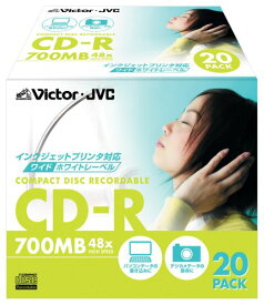 Vctor CD-R 48倍速 ワイドホワイトプリンタブル 20枚 [CD-R80PF20]