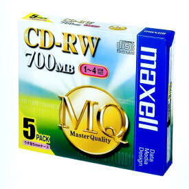 maxell データ用 CD-RW 700MB 4倍速対応 5枚 5mmケース入 CDRW80MQ.S1P5S