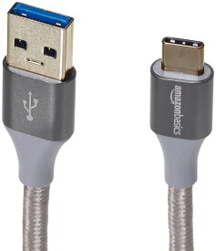 【2年保証】USB タイプC to タイプA 3.1 Gen2 充電ケーブル 約0.9m/1.8m 選べる2色（レッド/シルバー） 二重網組ナイロン 第2世代 急速充電 変換 充電器 タイプc ケーブル usb type-c ケーブル かわいい Amazonベーシック