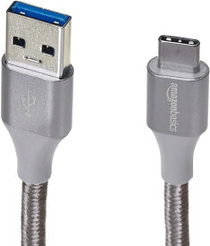 【2年保証】USB タイプC to タイプA 3.1 Gen1 充電ケーブル 約0.3m/0.9m 選べる2色 （ゴールド/シルバー） 二重網組ナイロン 第1世代 急速充電 変換 充電器 タイプc ケーブル usb type-c ケーブル かわいい Amazonベーシック