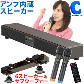 [ 送料無料 ] スピーカー カラオケスピーカー 家庭用 サウンドプロ アンプ TKMI-002 ホームカラオケ ワイヤレスマイク 2本付き Bluetooth対応 リモコン付き アンプ内蔵 サウンドバー バー おうち時間 歌唱練習 町内会 ホームパーティー 忘年会 ひとカラ 【メーカー直送】