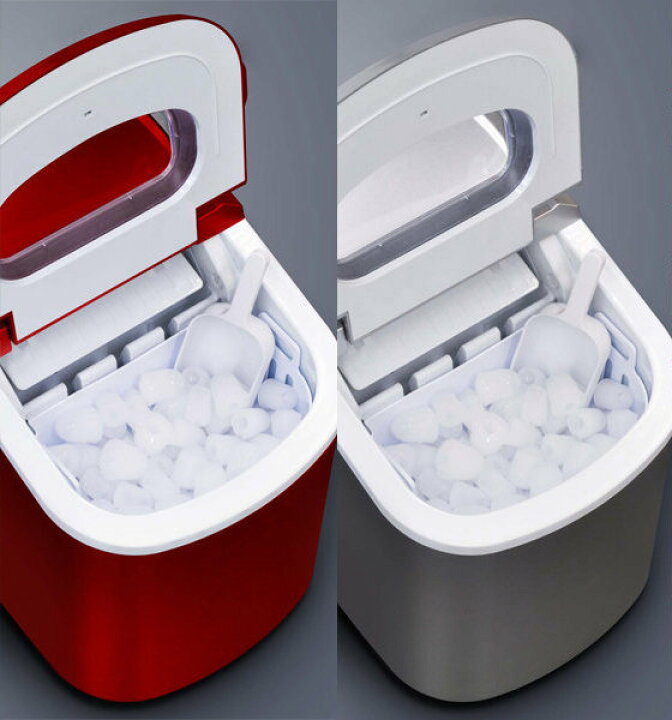 製氷機 家庭用 製氷器 高速製氷機 ベルソス VS-ICE02 全2色 アイスメーカー 電動 自動製氷 卓上 小型 コンパクト 時間短縮  簡単操作 便利グッズ レッド シルバー おうち時間 宅飲み シズショッピングサイト