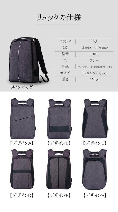 未使用）C&J 多機能リュック