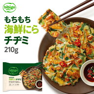 bibigo もちもち海鮮にらチヂミ 210g 【公式】 冷凍 チヂミ レンジ 時短 海鮮 手軽 簡単 ビビゴ 冷凍チヂミ