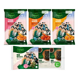 【bibigo | SEVENTEEN】韓国海苔＆トッポッキセット SEVENTEENパッケージ 常温4種 韓国海苔 トッポッキ（オリジナル チーズ ロゼ） bibigo ビビゴ 海苔 韓国のり 海苔 韓国 韓国料理 韓国食品 常温 トッポギ 韓国屋台