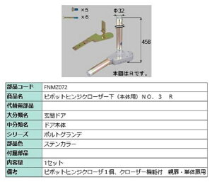 s|bgqWN[U[({̗p) No.3 / R iFFXeJ[ FNMZ072 p i LIXIL NV TOSTEM gXe