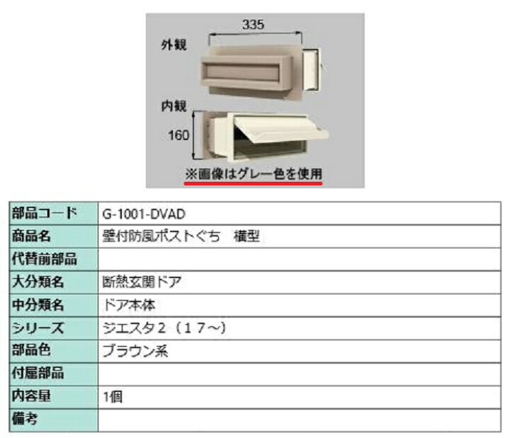 楽天市場】壁付防風ポストぐち 横型 / 1個入り 部品色：ブラウン系 G 
